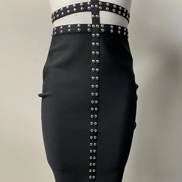 Black Studded Harness Dress - Picture 3 of 8